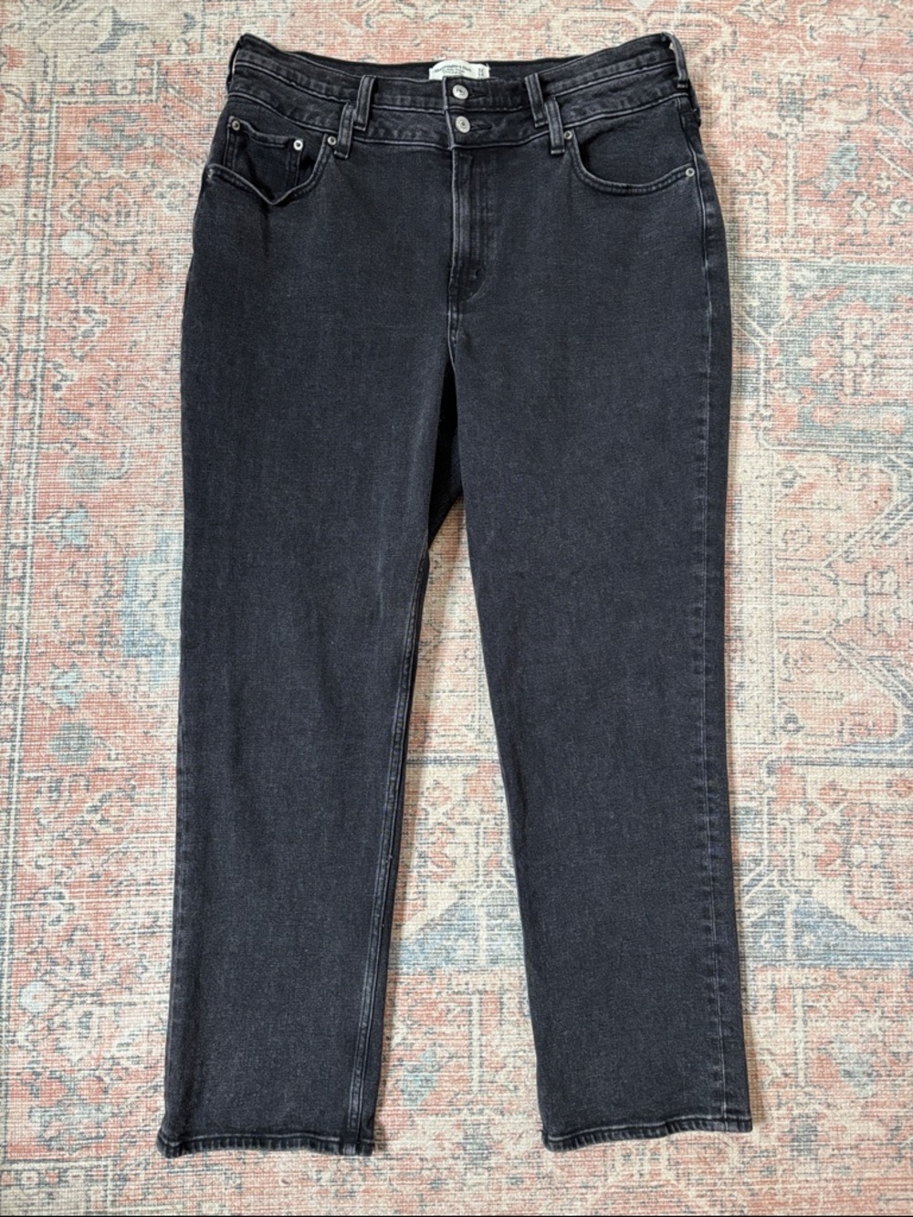 Abercrombie & Fitch Charcoal The Ankle Straight Ultra High Rise Jeans Size 32